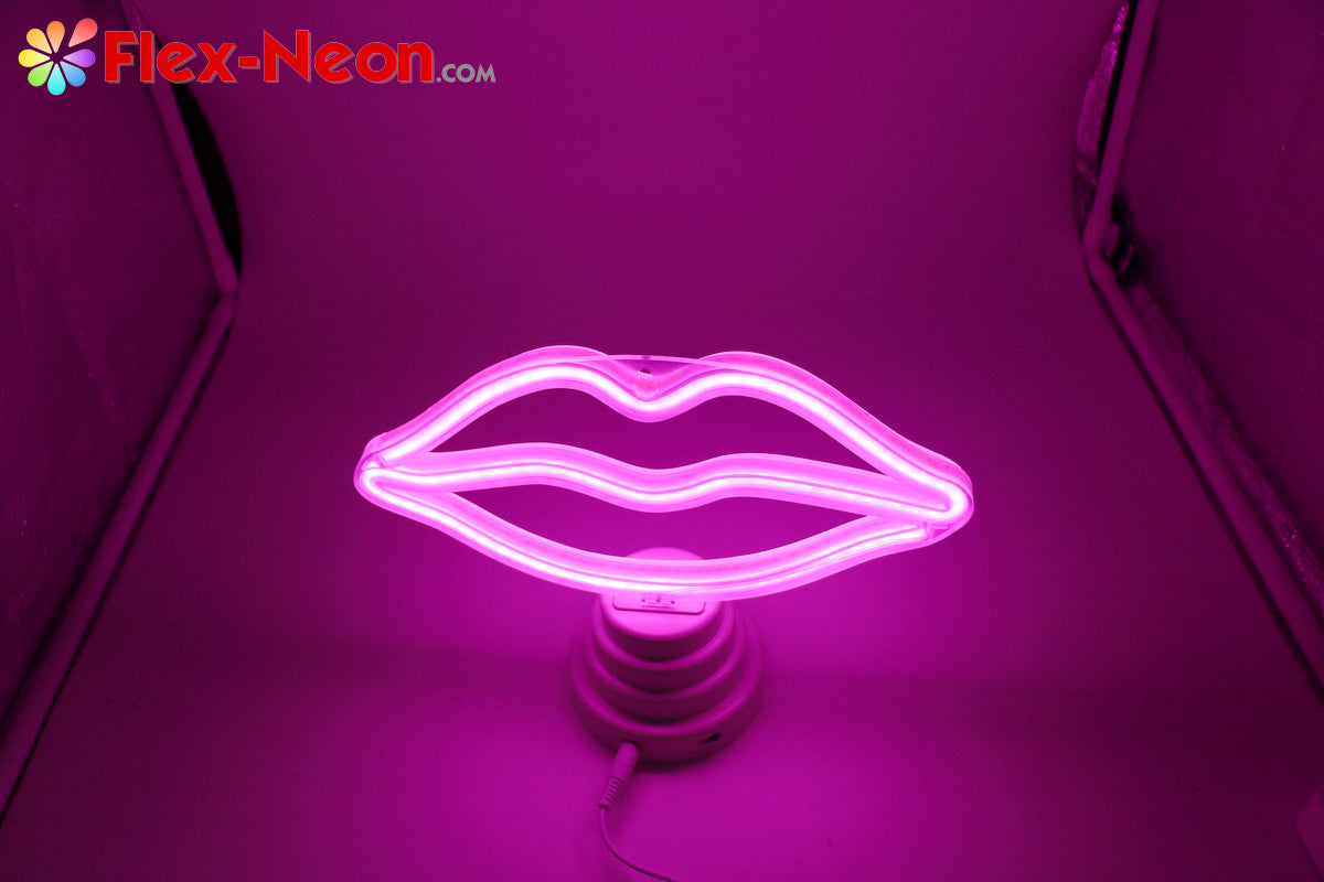 Pink Lip LED Neon Tube Night Light romantic night light authorized by by Flex-Neon.com