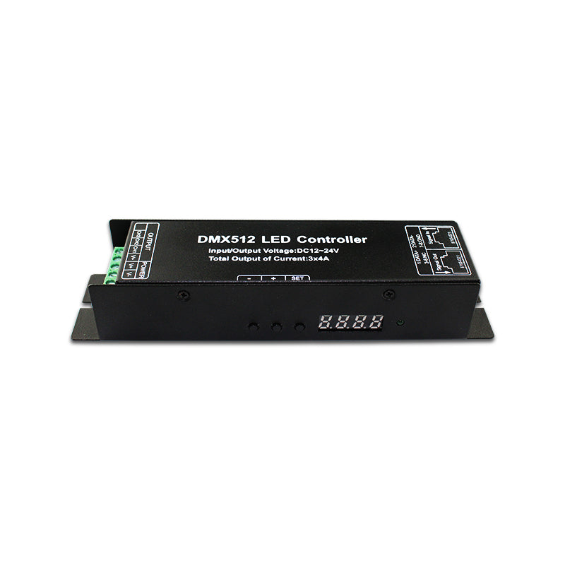 12V 192W Digital Display RGB Controller RJ45 RGB 3 Channels DMX512 Decoder
