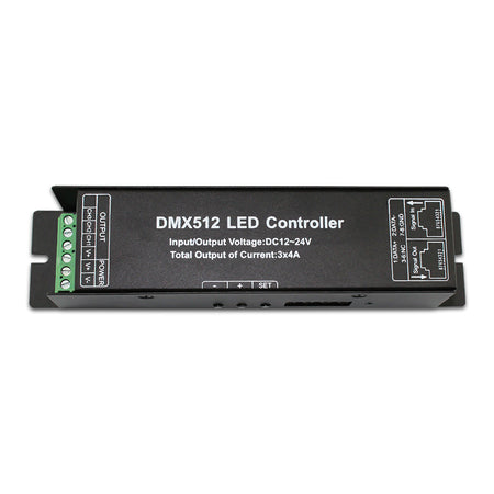 12V 192W Digital Display RGB Controller RJ45 RGB 3 Channels DMX512 Decoder