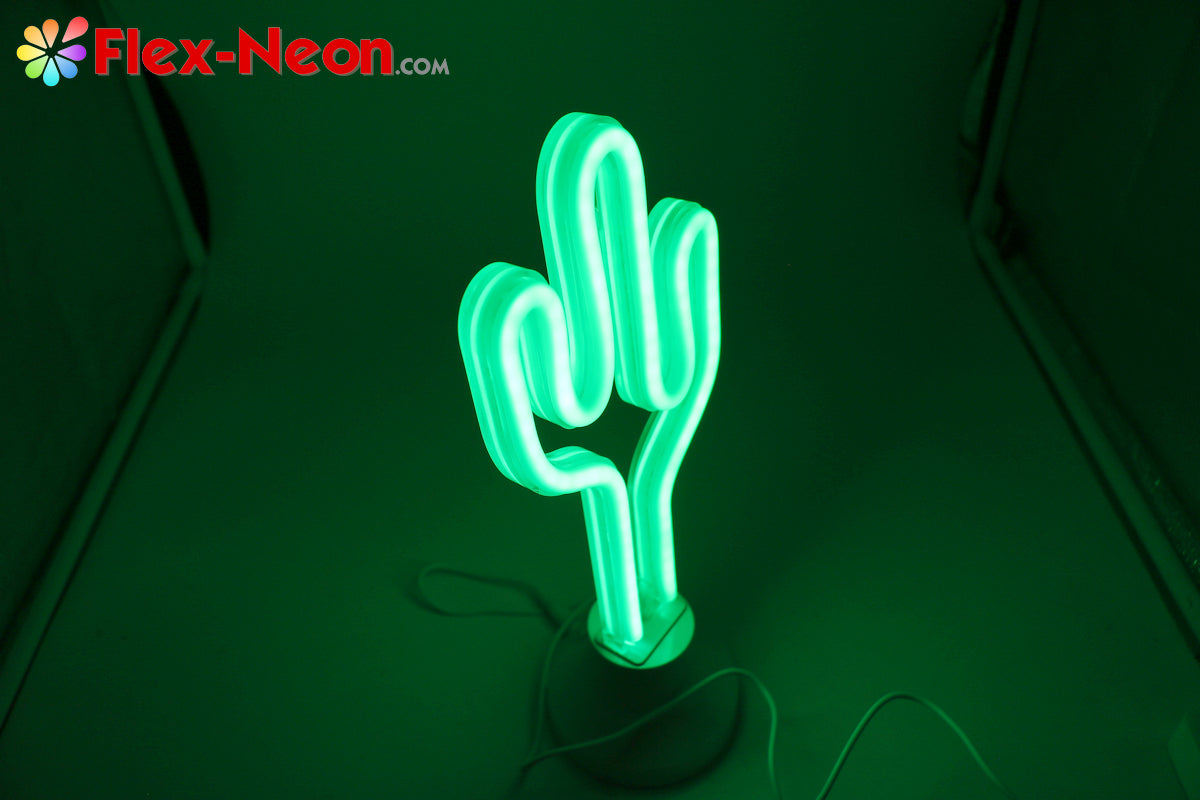 Green Cactus LED Neon Tube Night Light Home Bedroom Desk Lamp Christmas Gift by Flex-Neon.com