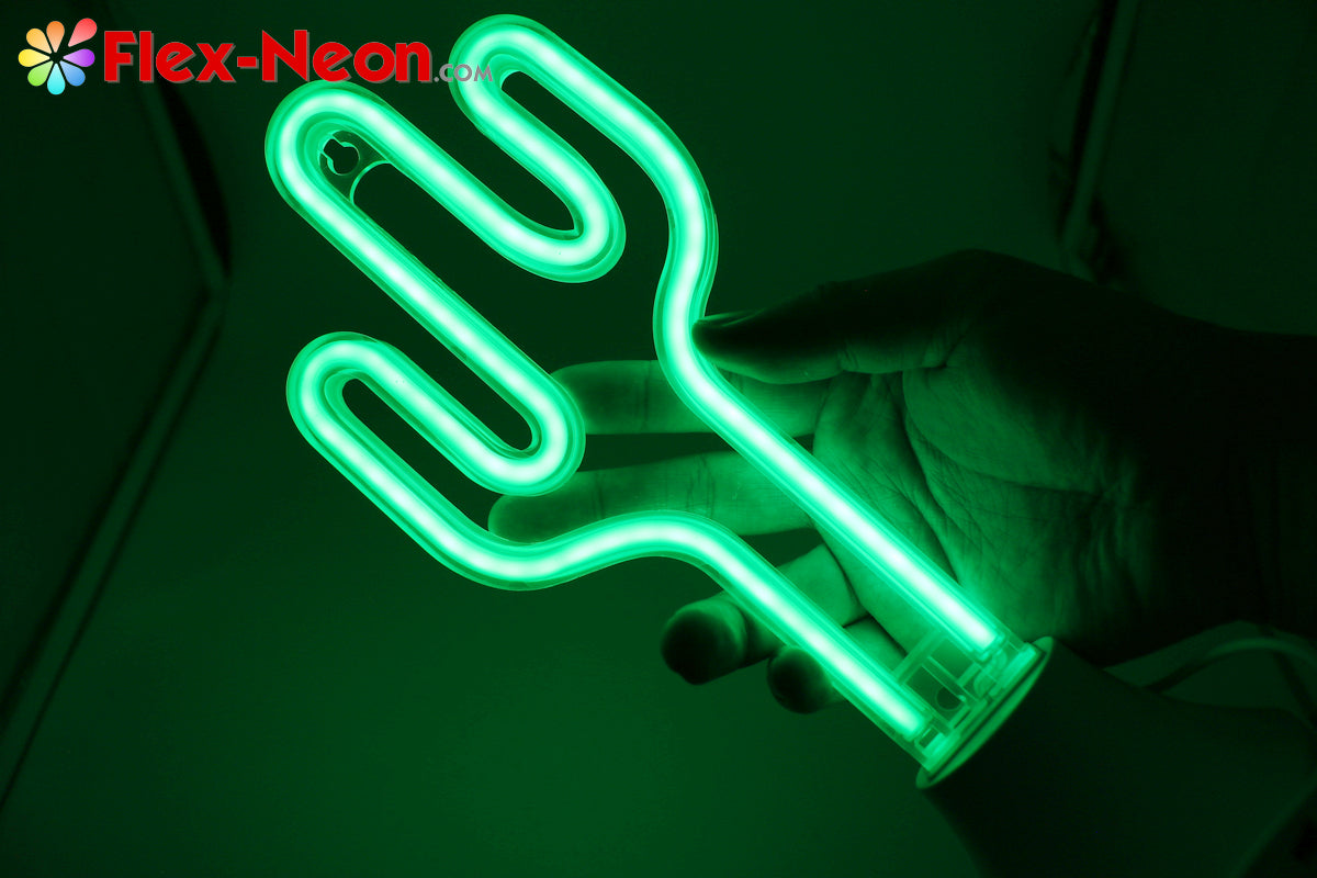 Green Cactus LED Neon Tube Night Light Home Bedroom Desk Lamp Christmas Gift by Flex-Neon.com