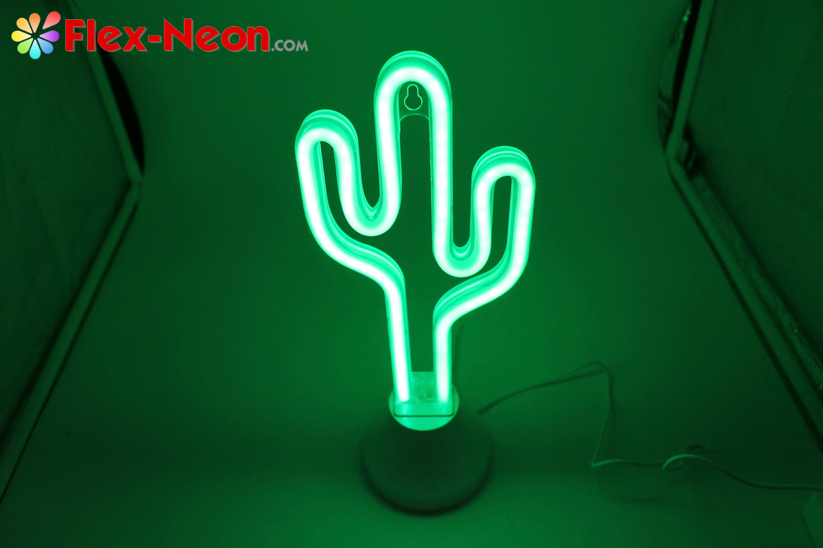 Green Cactus LED Neon Tube Night Light Home Bedroom Desk Lamp Christmas Gift by Flex-Neon.com