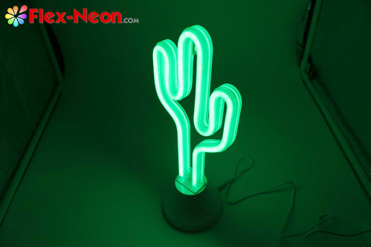 Green Cactus LED Neon Tube Night Light Home Bedroom Desk Lamp Christmas Gift by Flex-Neon.com