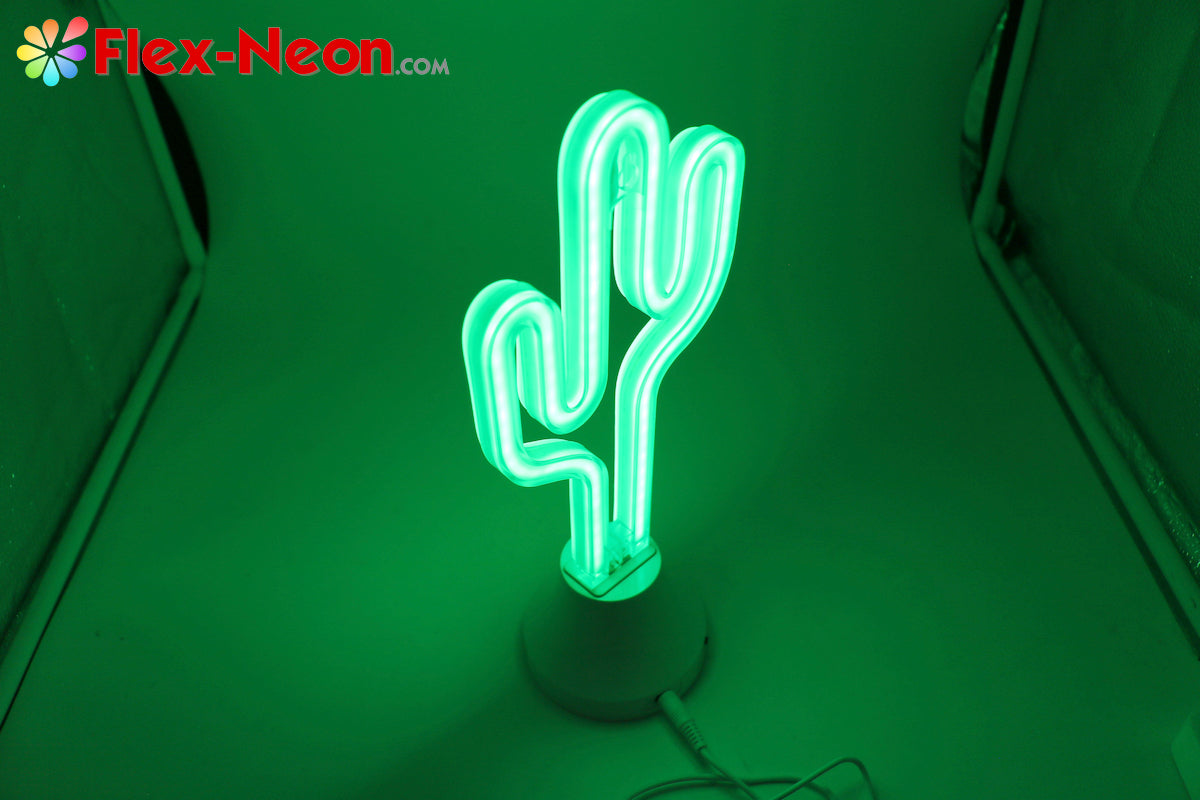 Green Cactus LED Neon Tube Night Light Home Bedroom Desk Lamp Christmas Gift by Flex-Neon.com