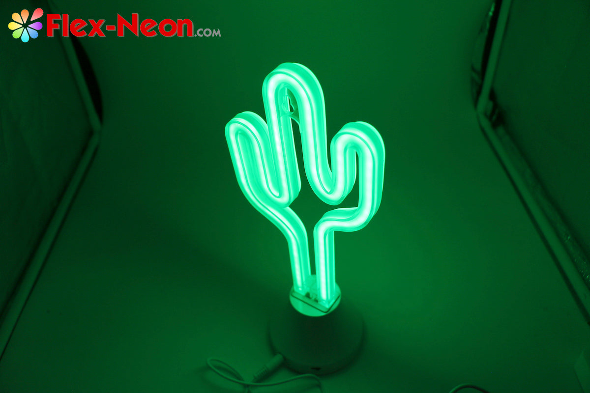 Green Cactus LED Neon Tube Night Light Home Bedroom Desk Lamp Christmas Gift by Flex-Neon.com