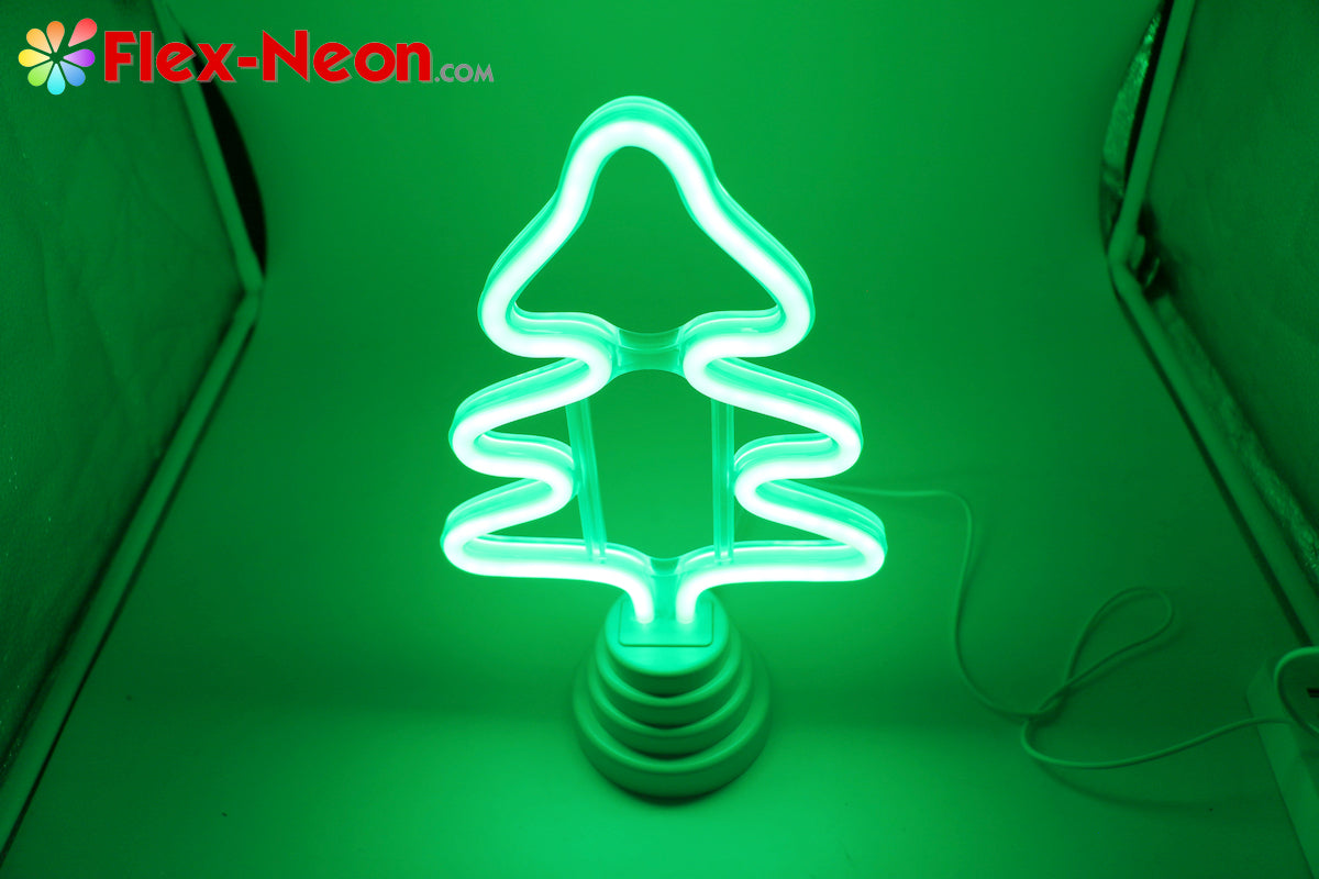 Green Christmas Tree LED Neon Tube Night Light Home Bedroom Desk Lamp Christmas Gift by Flex-Neon.com