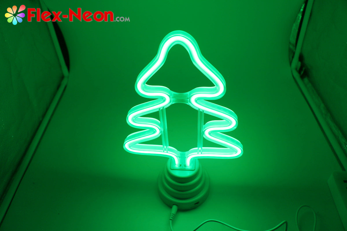 Green Christmas Tree LED Neon Tube Night Light Home Bedroom Desk Lamp Christmas Gift by Flex-Neon.com