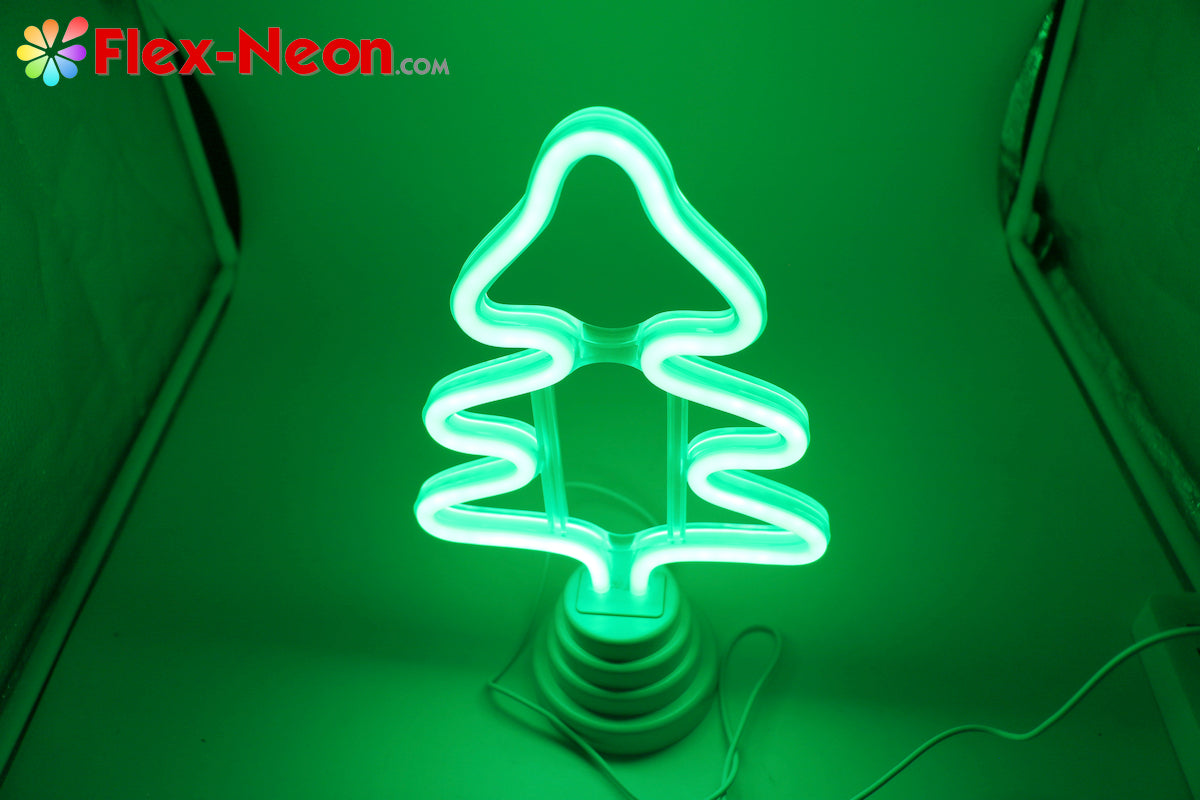 Green Christmas Tree LED Neon Tube Night Light Home Bedroom Desk Lamp Christmas Gift by Flex-Neon.com