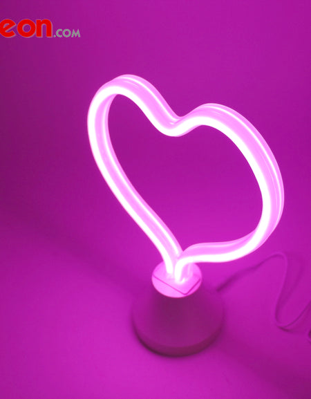 Pink Heart LED Neon Tube Night Light romantic night light authorized by by Flex-Neon.com