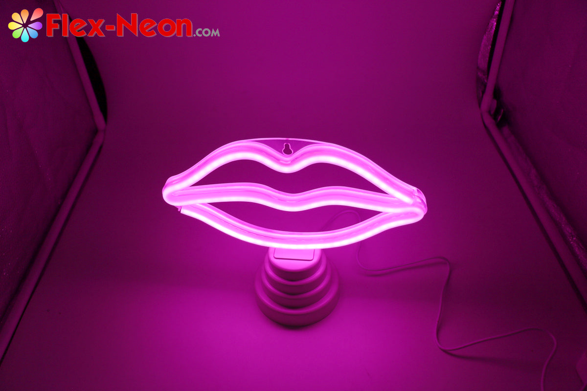 Pink Lip LED Neon Tube Night Light romantic night light authorized by by Flex-Neon.com