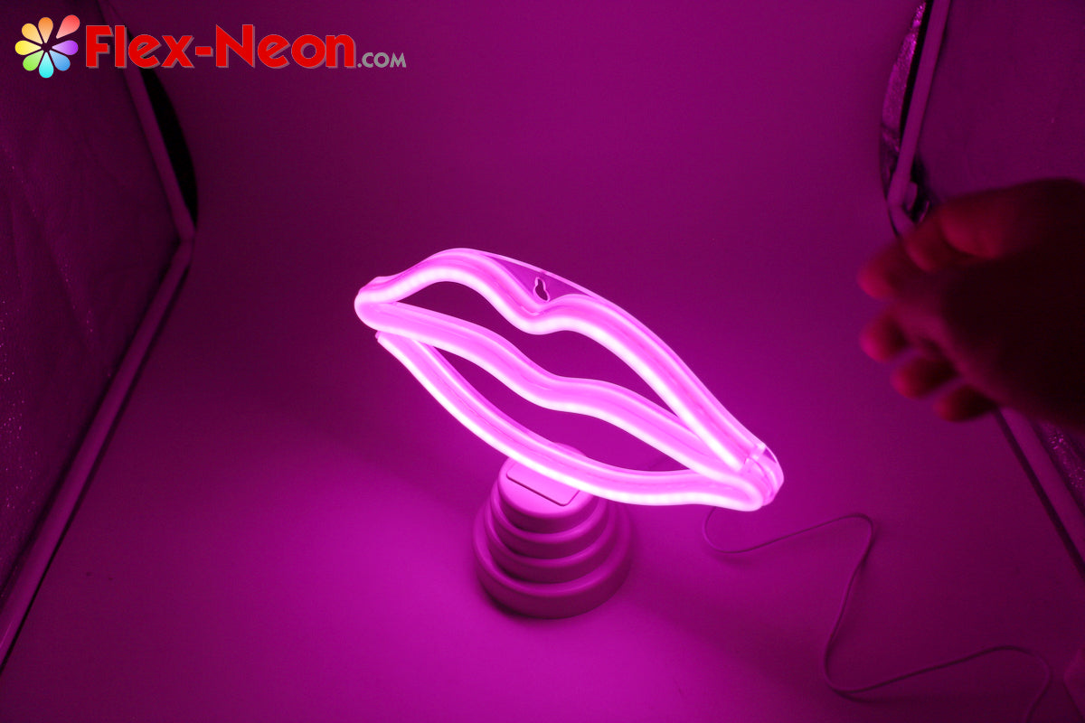 Pink Lip LED Neon Tube Night Light romantic night light authorized by by Flex-Neon.com