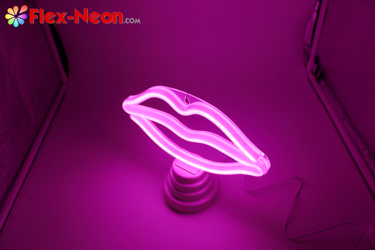 Pink Lip LED Neon Tube Night Light romantic night light authorized by by Flex-Neon.com