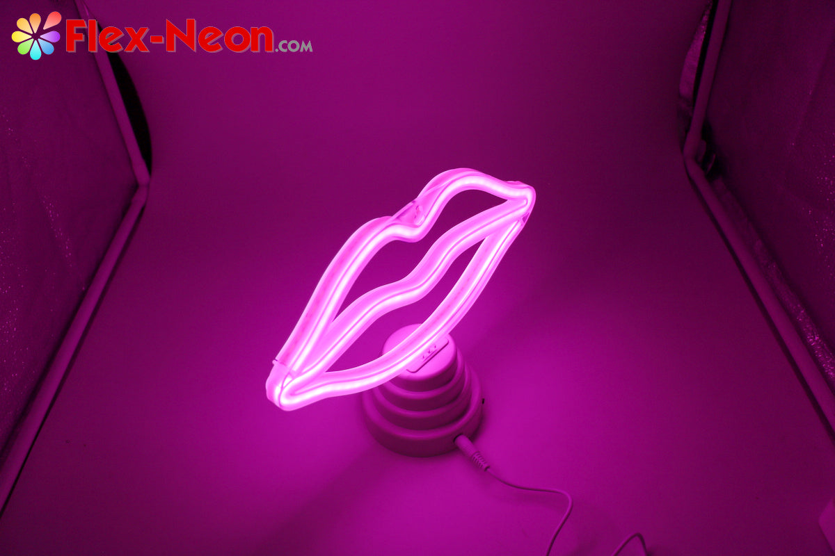 Pink Lip LED Neon Tube Night Light romantic night light authorized by by Flex-Neon.com