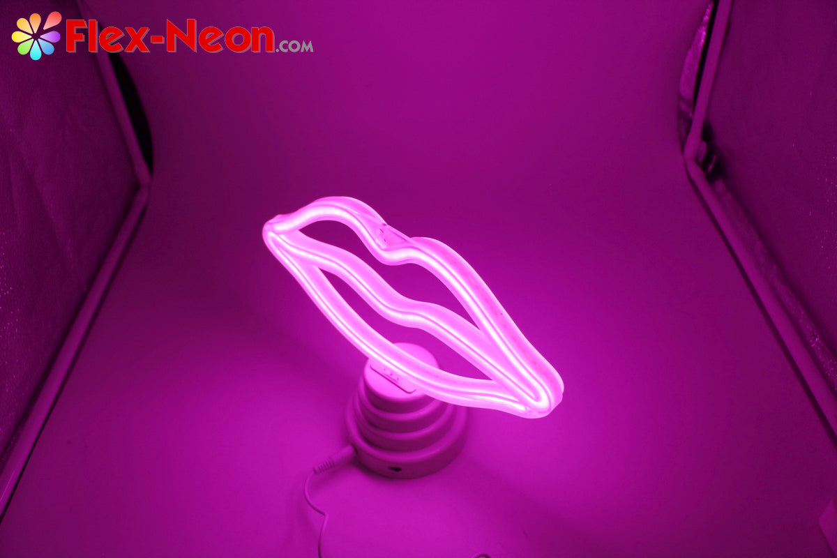 Pink Lip LED Neon Tube Night Light romantic night light authorized by by Flex-Neon.com