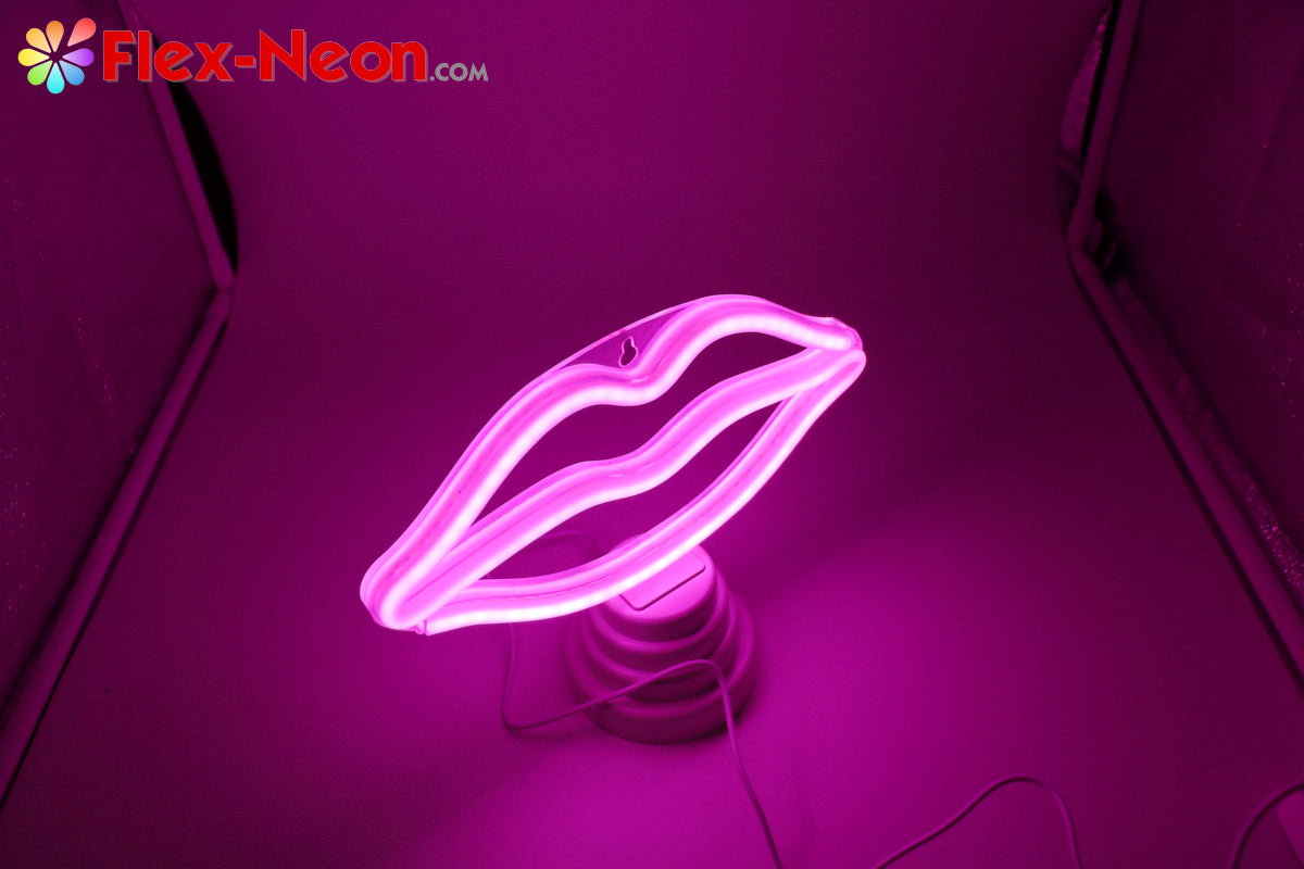 Pink Lip LED Neon Tube Night Light romantic night light authorized by by Flex-Neon.com