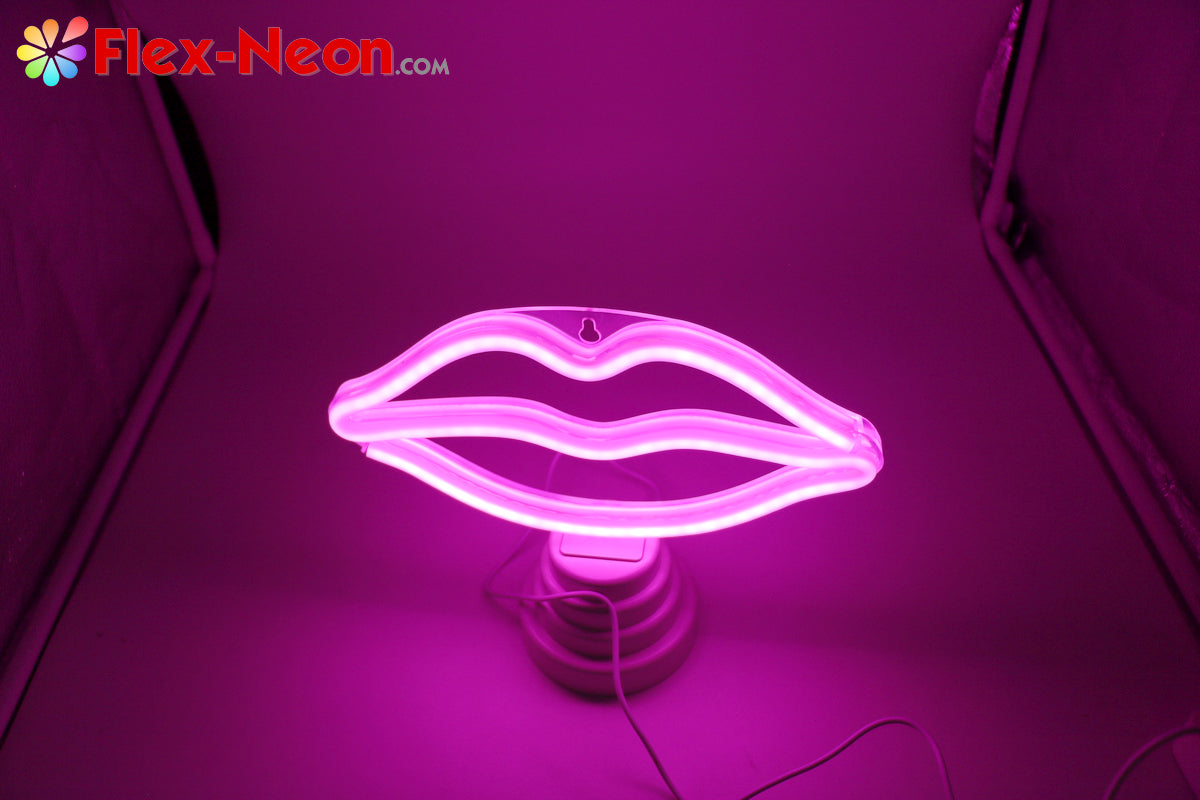 Pink Lip LED Neon Tube Night Light romantic night light authorized by by Flex-Neon.com