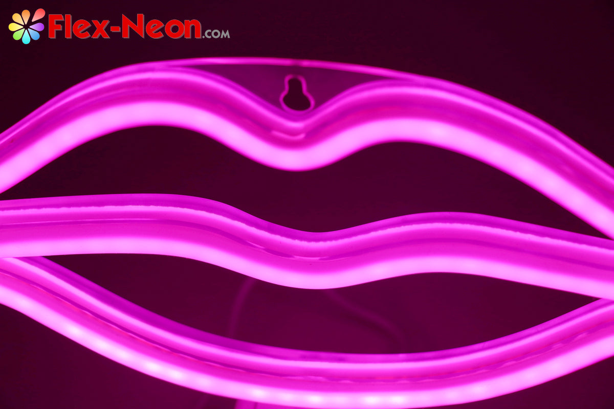 Pink Lip LED Neon Tube Night Light romantic night light authorized by by Flex-Neon.com