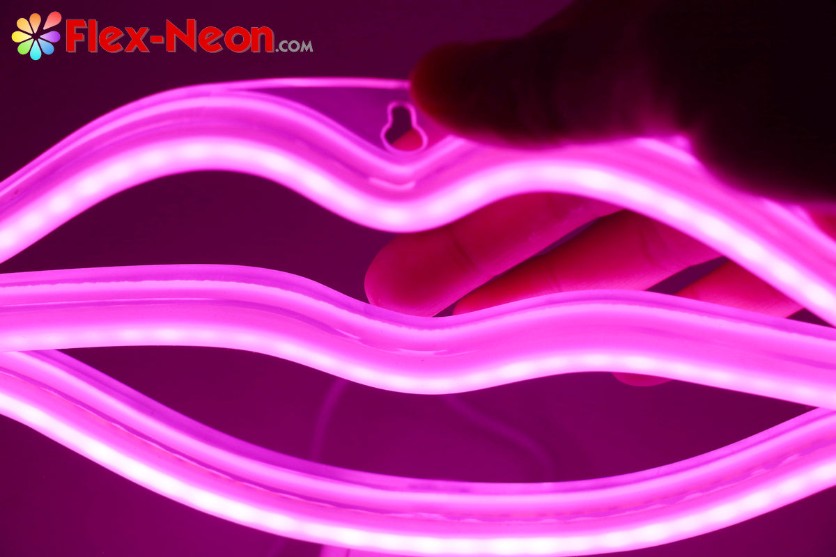 Pink Lip LED Neon Tube Night Light romantic night light authorized by by Flex-Neon.com