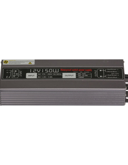 12V 150W LED Power Supply Waterproof IP67 100-265V AC 12V 12.5A KNL