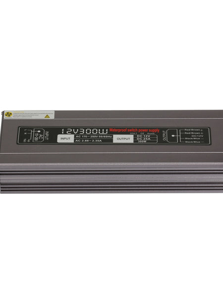 12V 300W LED Power Supply waterproof IP67 input 100-130V or 170-260V AC output 12V 25A KNL