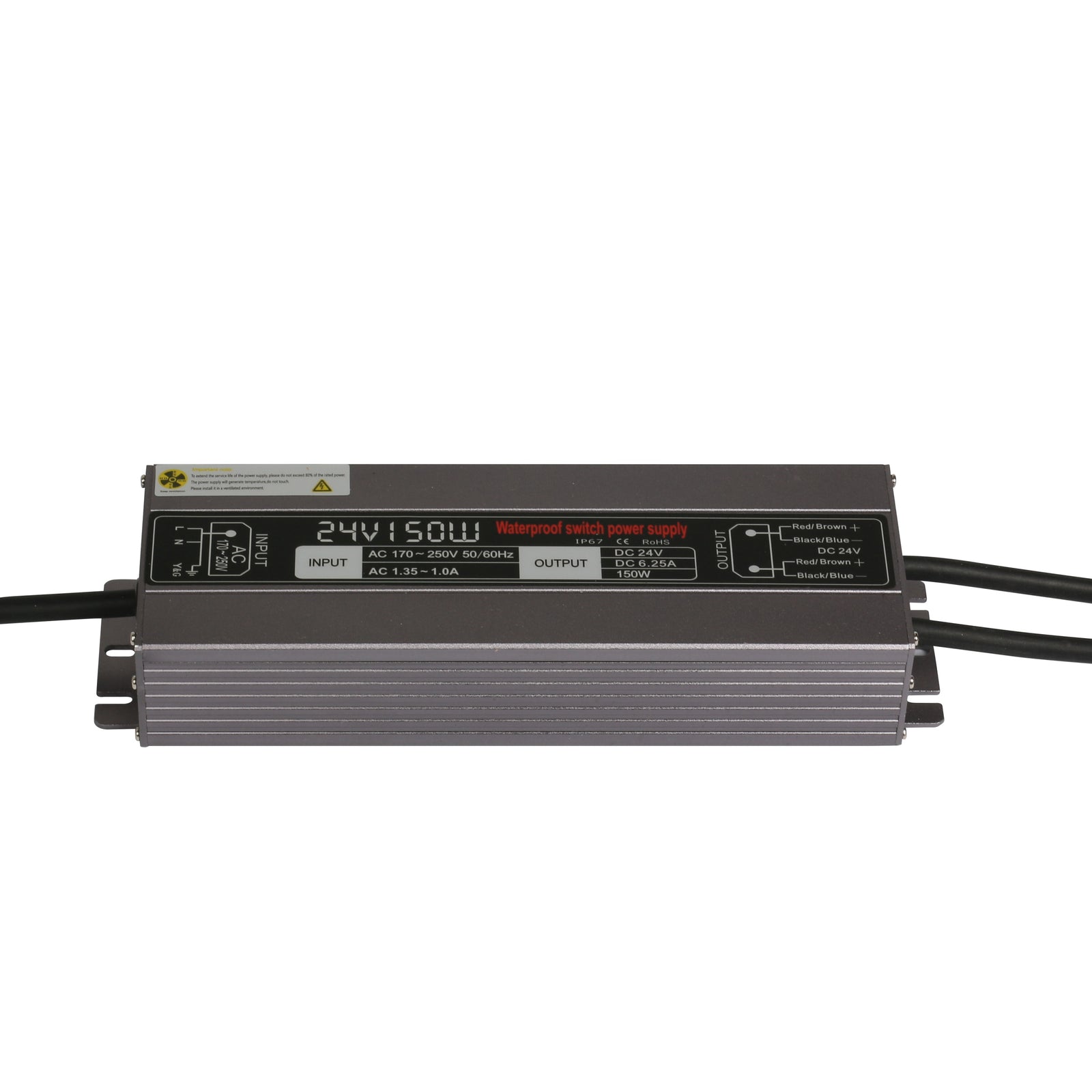 24V 150W LED Power Supply Waterproof IP67 100-265V AC 24V 6.25A KNL