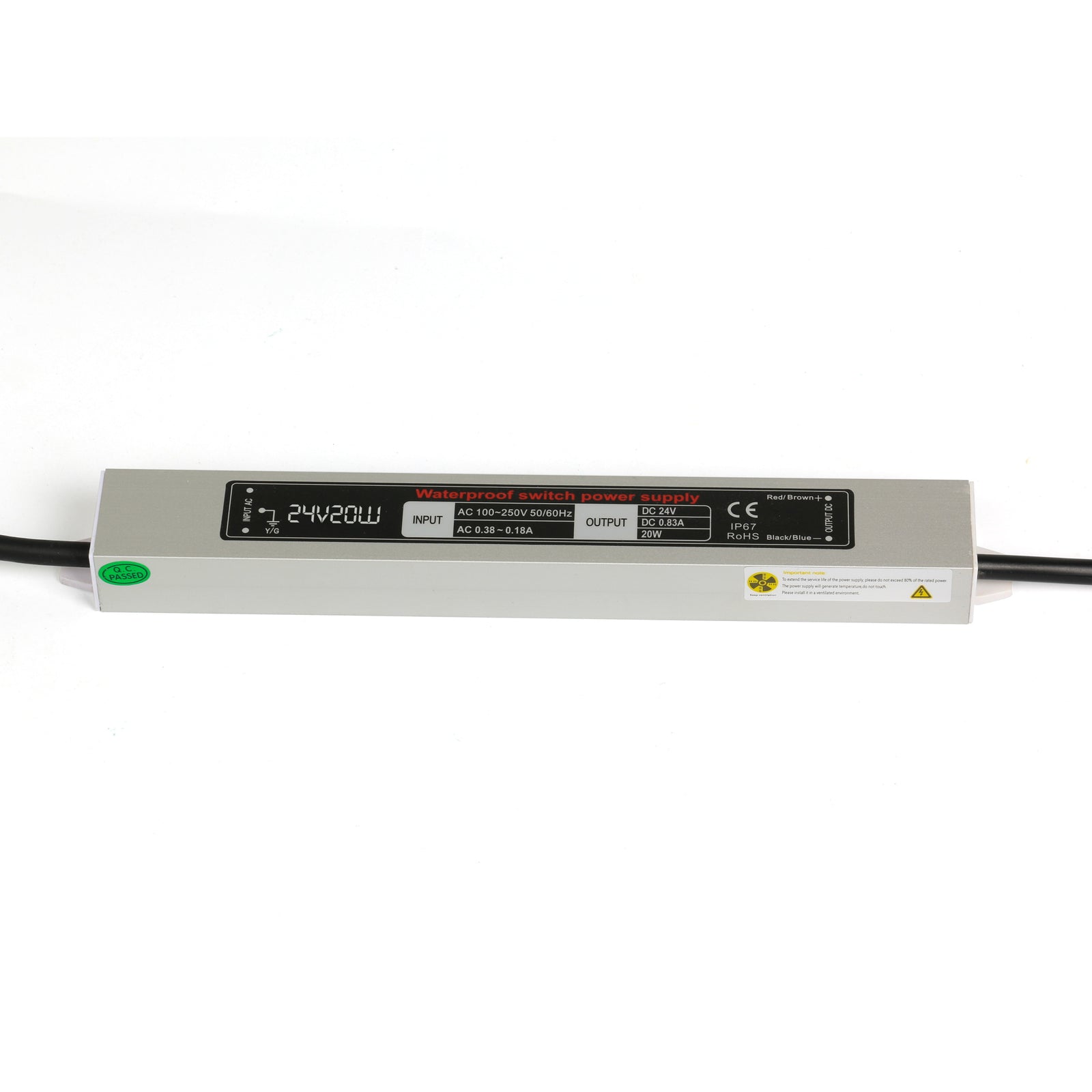 24V 20W LED Power Supply for LED strip Waterproof IP67 Input 100-260V AC output 24V DC 0.83A