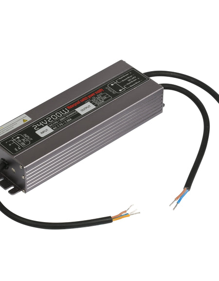 24V 200W LED Power Supply Waterproof IP67 100-130V AC or 170-260V AC output 24V 8.33A KNL