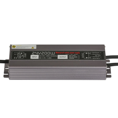 24V 200W LED Power Supply Waterproof IP67 100-130V AC or 170-260V AC output 24V 8.33A KNL