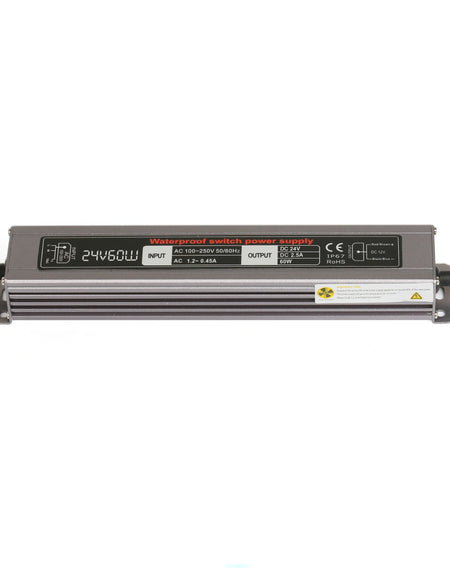 24V 60W LED Power Supply waterproof IP67 100-260V AC output 24V DC 2.5A for led strip light