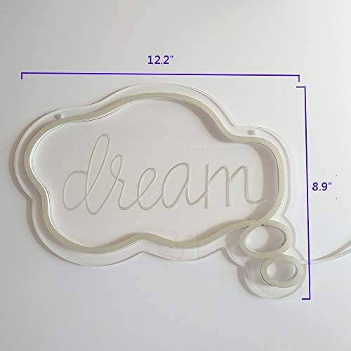 Flex-Neon.com Unique Dream Bubble Neon Sign with 3D Art,Powed by USB Neon Sign. Neon Light Sign with Dimmable Switch. (Teal Blue)