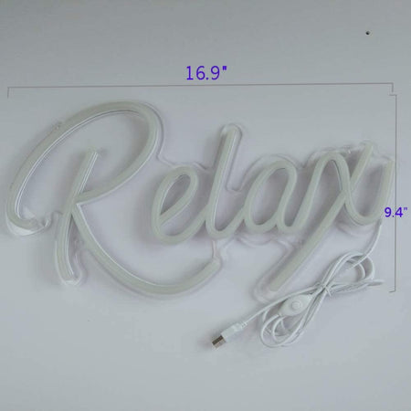 Flex-Neon.com Blue Relax Neon Sign, 5v USB Powered. Nice Looking Blue Neon Relax Sign with Dimmable Switch. Neon Signs for Wall Decor (relax)