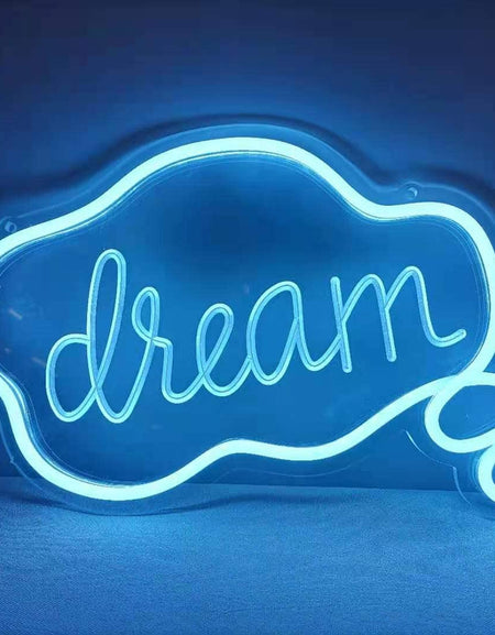 Flex-Neon.com Unique Dream Bubble Neon Sign with 3D Art,Powed by USB Neon Sign. Neon Light Sign with Dimmable Switch. (Teal Blue)
