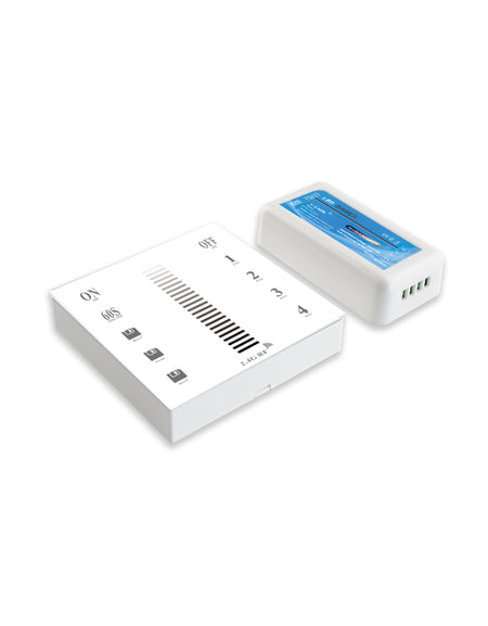 DC12V 24V 2.4G RF Multi Zone 2.4G 4-Zone Wall-Mounted Single Color Touch Panel LED Dimmer Controller