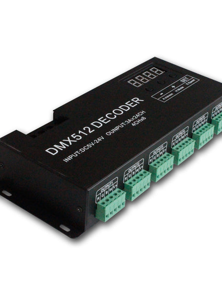 12V 24V stage light control 6 grouds 24 channels led controller rgbw DMX 512 decoder for rgbw led strips light