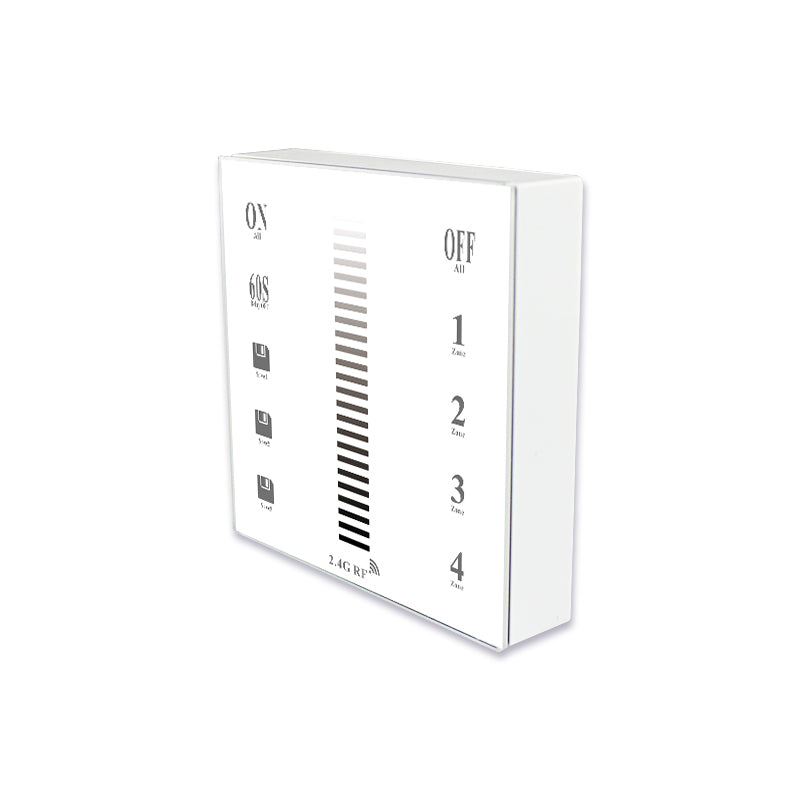 DC12V 24V 2.4G RF Multi Zone 2.4G 4-Zone Wall-Mounted Single Color Touch Panel LED Dimmer Controller