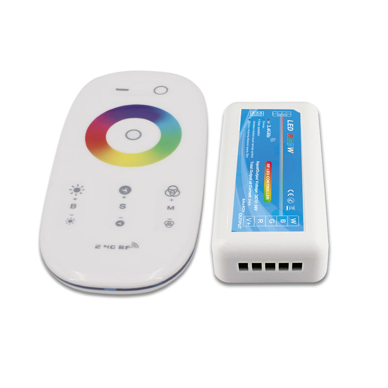 DC12V DC24V 4CH *6A 2.4G RF Wireless Remote Control 2.4G Plastic Shell RGBW Touch Screen LED Controller For RGBW Strip Lights