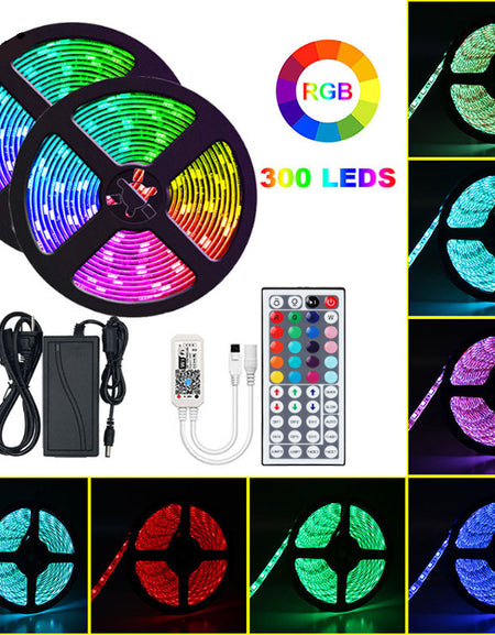 WIFI SMD5050 RGB LED Strip Google Assistant Amazon Alexa Smart WIFI RGB Strip Light Kit With 44Keys remote controller indoor IP20 waterproof IP65