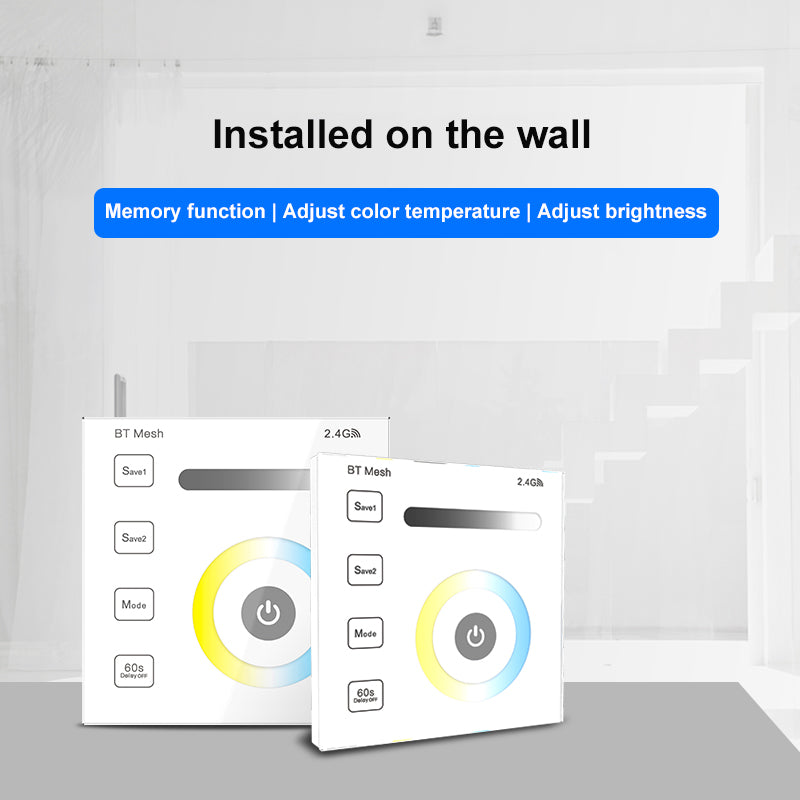 DC12-24V 96W Wall Mounted CCT BT Mesh Smart CCT BT Mesh Touch Panel Controller