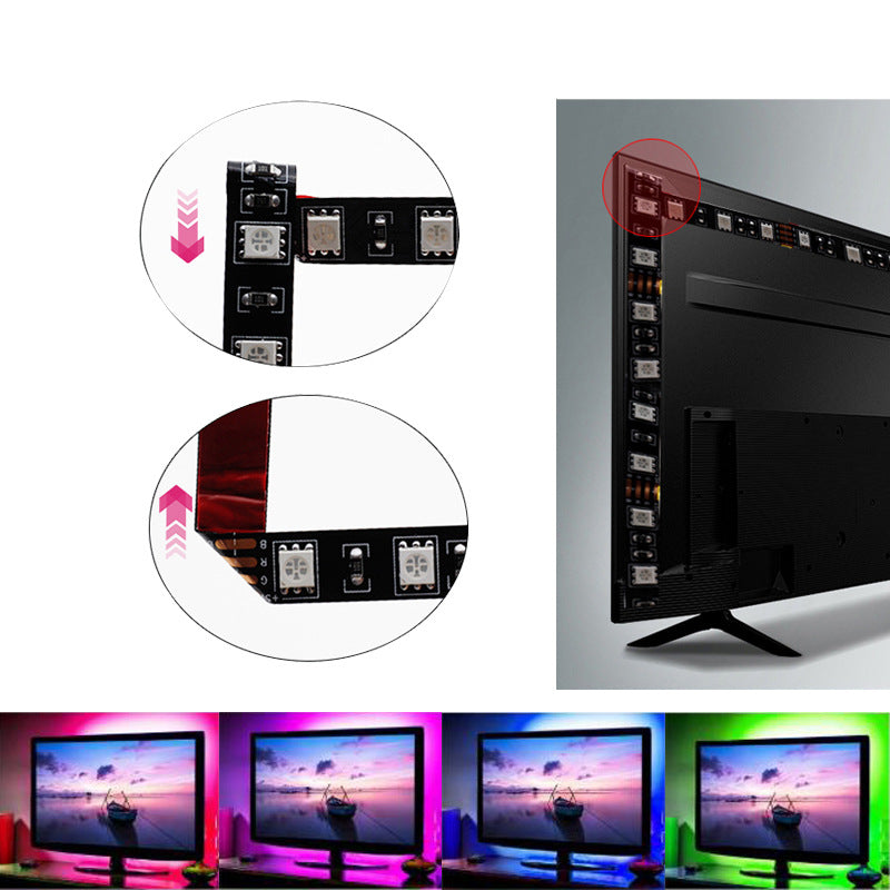 5V USB LED Strip 5050 30LEDs/m RGB LED Strip TV Background Decoration Lighting MINI 3 Key Controller Kit Indoor led strip kit 5m/set