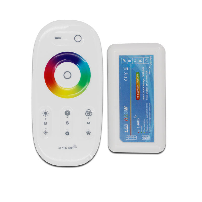 DC12V DC24V 4CH *6A 2.4G RF Wireless Remote Control 2.4G Plastic Shell RGBW Touch Screen LED Controller For RGBW Strip Lights