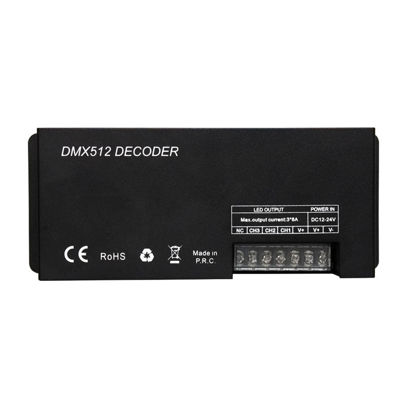 DMX 512 Stage Light Engineering Project DMX Controller RGB 3 Channel DMX512 Decoder 8A*3CH