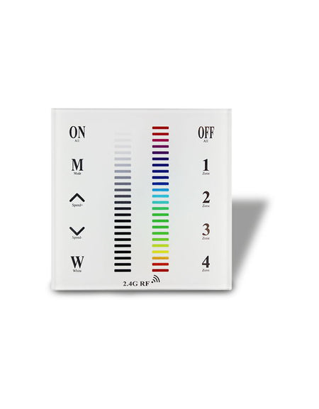 DC12V 24V RF 2.4G RF 4 Zone RF2.4G 4 Groups Wall-Mounted Touch Panel RGBW LED Controller