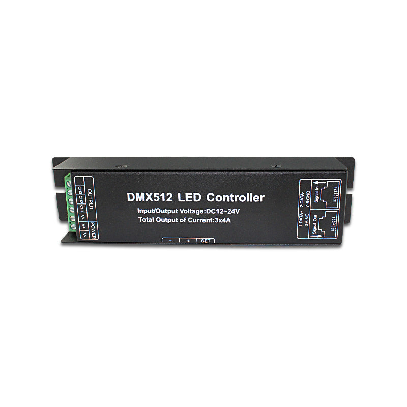 12V 192W Digital Display RGB Controller RJ45 RGB 3 Channels DMX512 Decoder