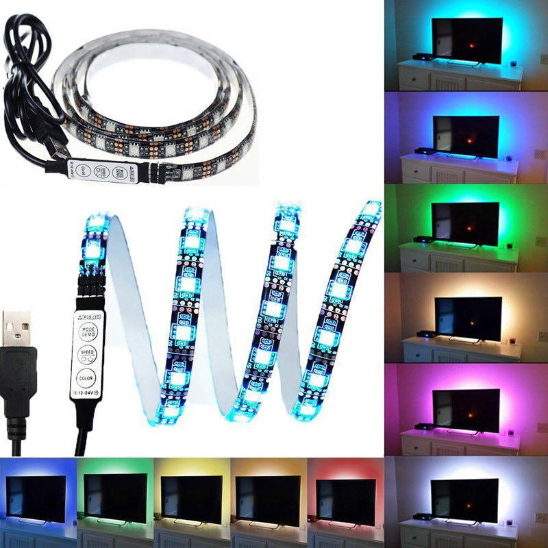 5V USB LED Strip 5050 30LEDs/m RGB LED Strip TV Background Decoration Lighting MINI 3 Key Controller Kit Indoor led strip kit 5m/set