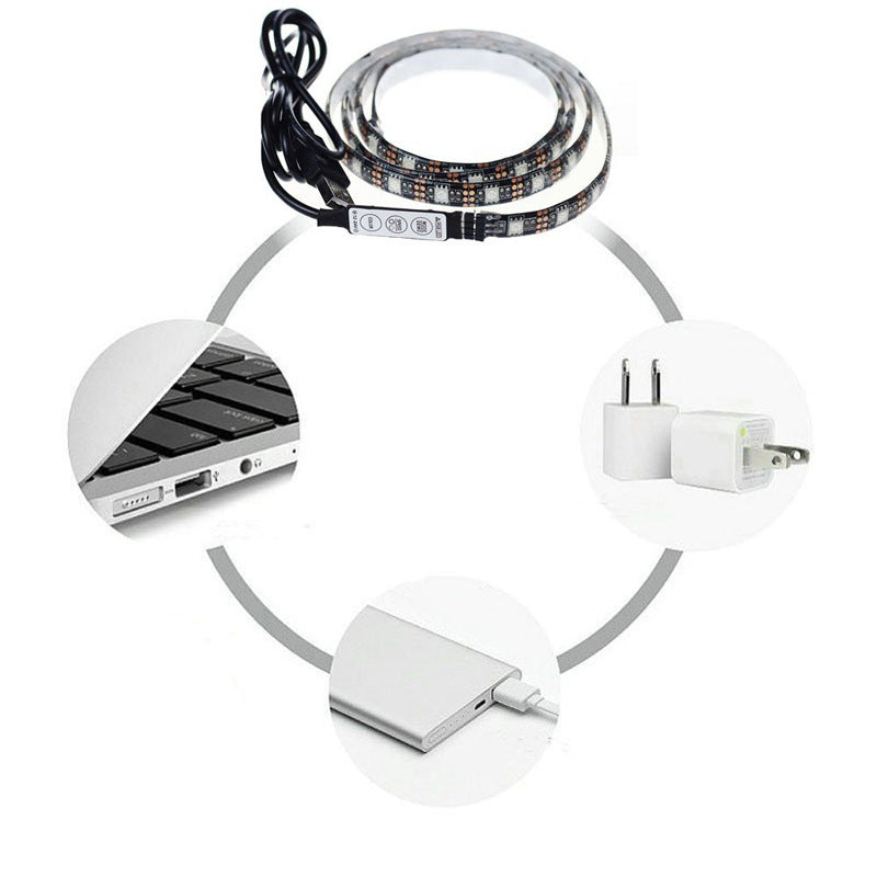 5V USB LED Strip 5050 30LEDs/m RGB LED Strip TV Background Decoration Lighting MINI 3 Key Controller Kit Indoor led strip kit 5m/set