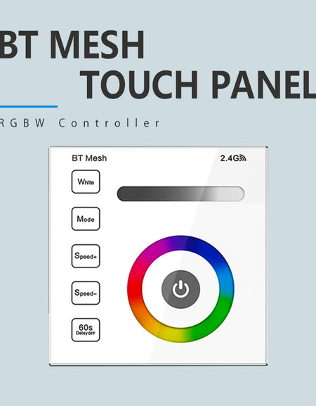 DC12-24V Wall Mounted Bluetooth Mesh Smart BT Mesh Touch Panel LED RGBW Controller