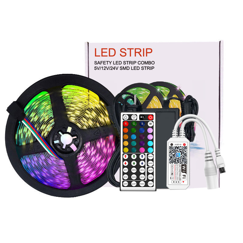 WIFI SMD5050 RGB LED Strip Google Assistant Amazon Alexa Smart WIFI RGB Strip Light Kit With 44Keys remote controller indoor IP20 waterproof IP65