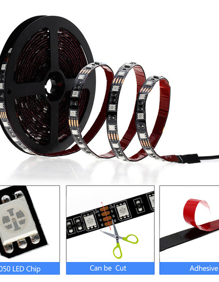 5V USB LED Strip 5050 30LEDs/m RGB LED Strip TV Background Decoration Lighting MINI 3 Key Controller Kit Indoor led strip kit 5m/set