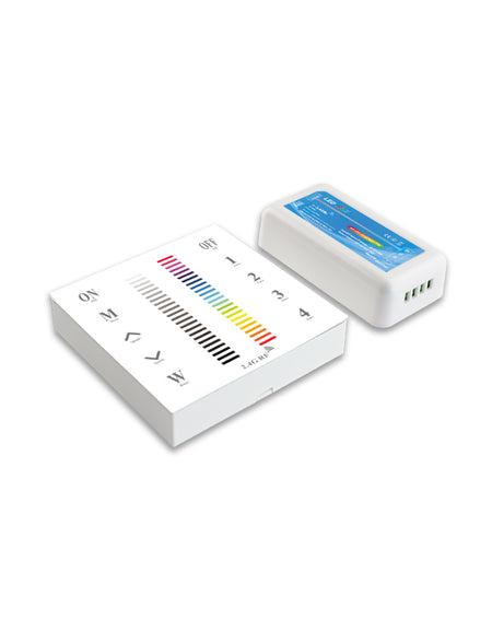 DC12V 24V RF 2.4G RF Multi Zone RF2.4G 4 Groups Wall-Mounted Touch Panel RGB LED Controller