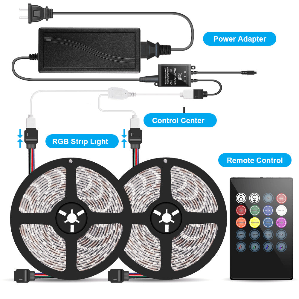 12V IR 20 Key Music Sound Control 5050 RGB Controller Colorful LED Light Strip Kit indoor IP20